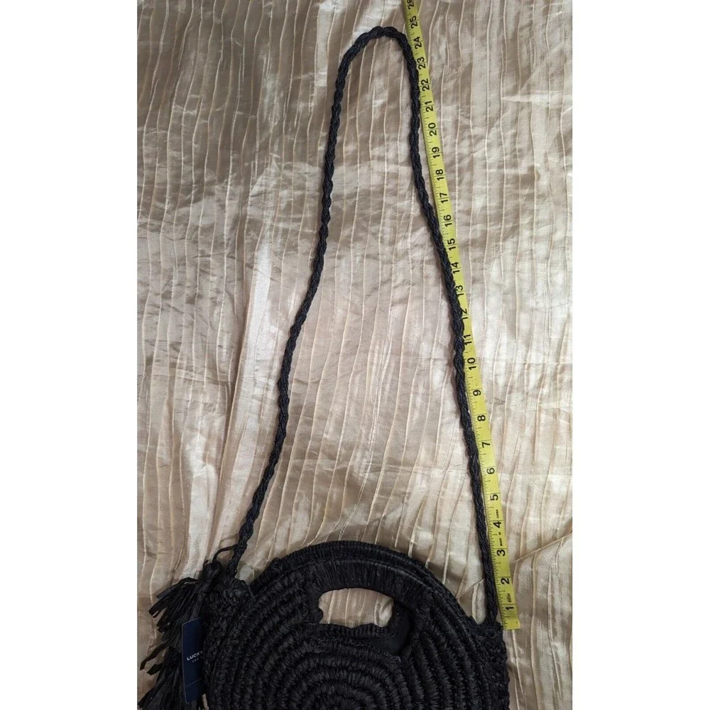 NWT Lucky Brand Black Woven Crossbody Bag - Picture 11 of 11